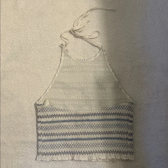 Zara Blue and White Halter Top - Picture 2 of 3